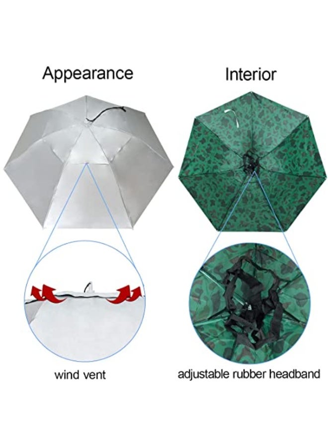 Generic NALACAL Umbrella Hat Fishing Hat Folding Adjustable Sun Rain Cap, Free Umbrella Cap for Adults Children, Anti-UV Waterproof Headwear for Fishing Gardening Golf Sunshade Outdoor - Image 2