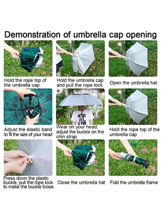 Generic NALACAL Umbrella Hat Fishing Hat Folding Adjustable Sun Rain Cap, Free Umbrella Cap for Adults Children, Anti-UV Waterproof Headwear for Fishing Gardening Golf Sunshade Outdoor - Image 5