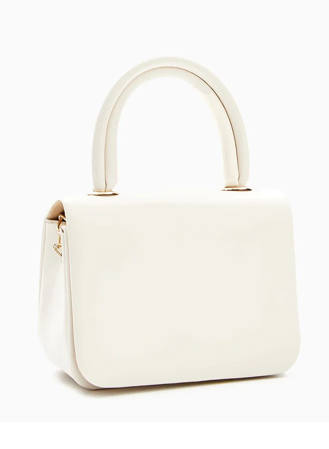 Wecre8 Cream Mini Top Handle Bag with Chain Strap