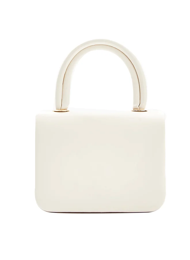 Wecre8 Cream Mini Top Handle Bag with Chain Strap