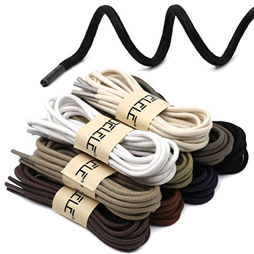 DELELE 2 Pair 47 inch Black Round Waxed Oxford Shoe Laces for Dress Shoes and Boots - Image 4