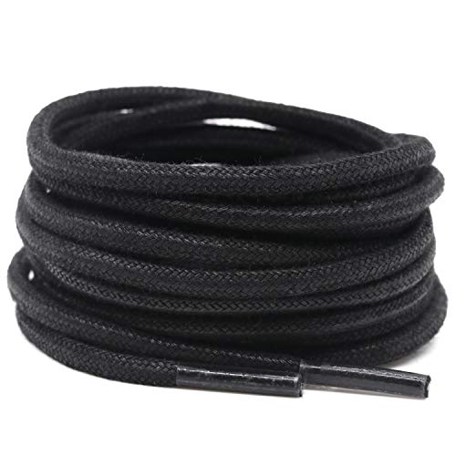 DELELE 2 Pair 47 inch Black Round Waxed Oxford Shoe Laces for Dress Shoes and Boots - Image 3