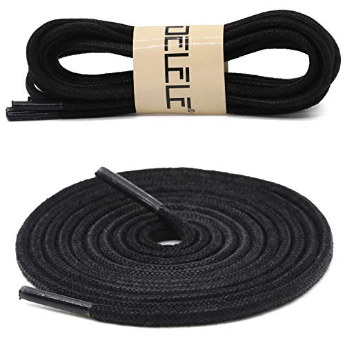DELELE 2 Pair 47 inch Black Round Waxed Oxford Shoe Laces for Dress Shoes and Boots - Image 2