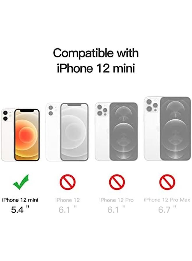 جي تيك جراب مغناطيسي لهاتف Iphone 12 Mini مقاس 5.4 بوصة متوافق مع الشحن اللاسلكي Magsafe غطاء ممتص للصدمات للهاتف مضاد للخدش بظهر شفاف أسود - Image 2