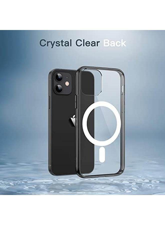 جي تيك جراب مغناطيسي لهاتف Iphone 12 Mini مقاس 5.4 بوصة متوافق مع الشحن اللاسلكي Magsafe غطاء ممتص للصدمات للهاتف مضاد للخدش بظهر شفاف أسود - Image 5