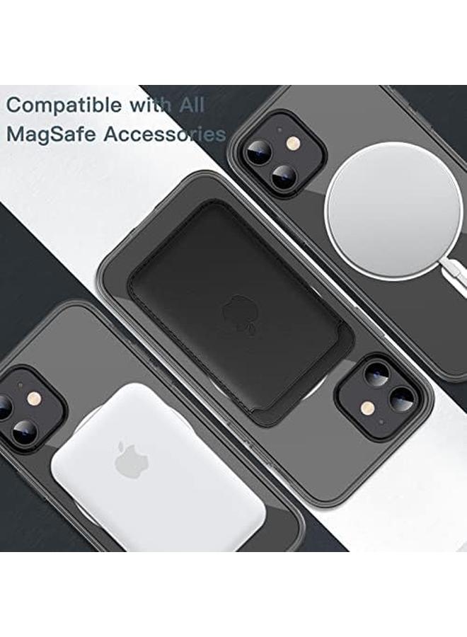 جي تيك جراب مغناطيسي لهاتف Iphone 12 Mini مقاس 5.4 بوصة متوافق مع الشحن اللاسلكي Magsafe غطاء ممتص للصدمات للهاتف مضاد للخدش بظهر شفاف أسود - Image 4