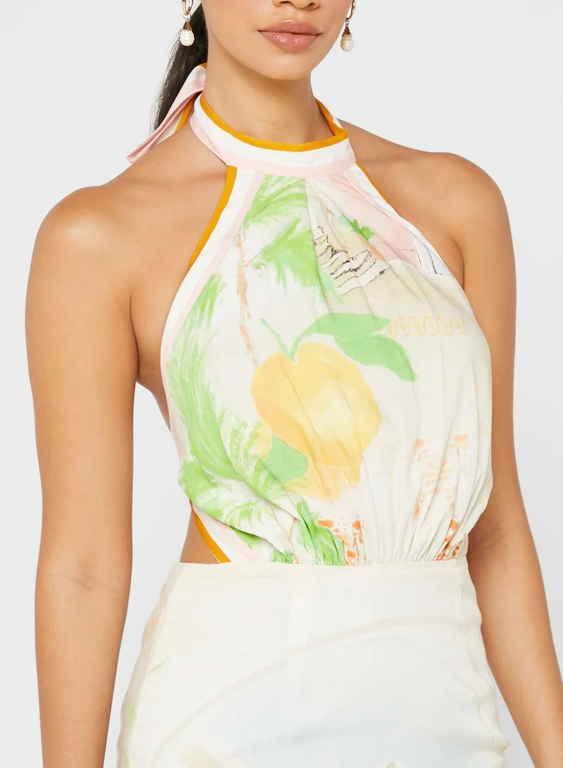 Finders Keepers SIde Split printed Dress