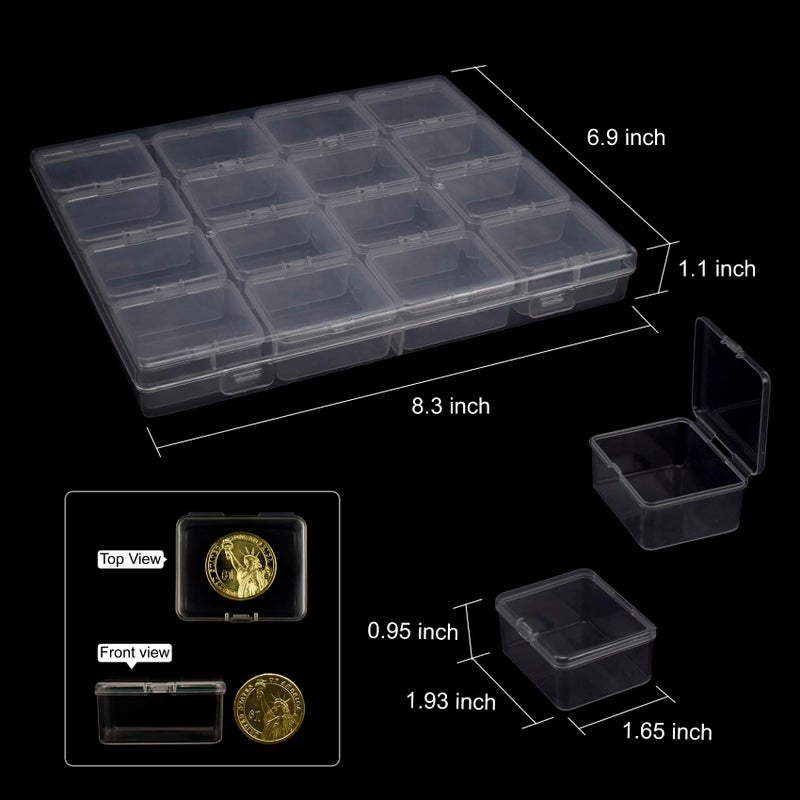 ZIIYAN Bead Storage Containers - 64 Clear Plastic Bead Organizer Boxes with Hinged Lid, Craft Organizers and Storage for Diamond Painting Art, Small Parts, Jewelry Charms - Image 2