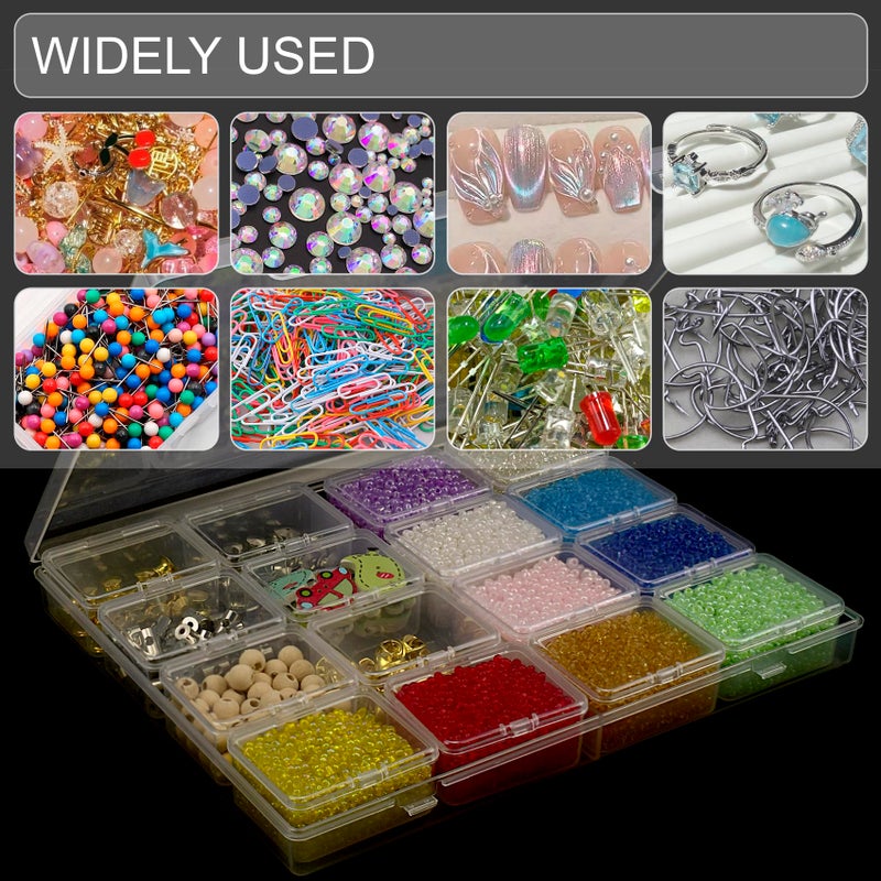 ZIIYAN Bead Storage Containers - 64 Clear Plastic Bead Organizer Boxes with Hinged Lid, Craft Organizers and Storage for Diamond Painting Art, Small Parts, Jewelry Charms - Image 5
