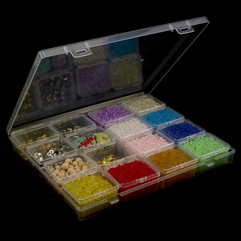 ZIIYAN Bead Storage Containers - 64 Clear Plastic Bead Organizer Boxes with Hinged Lid, Craft Organizers and Storage for Diamond Painting Art, Small Parts, Jewelry Charms - Image 4