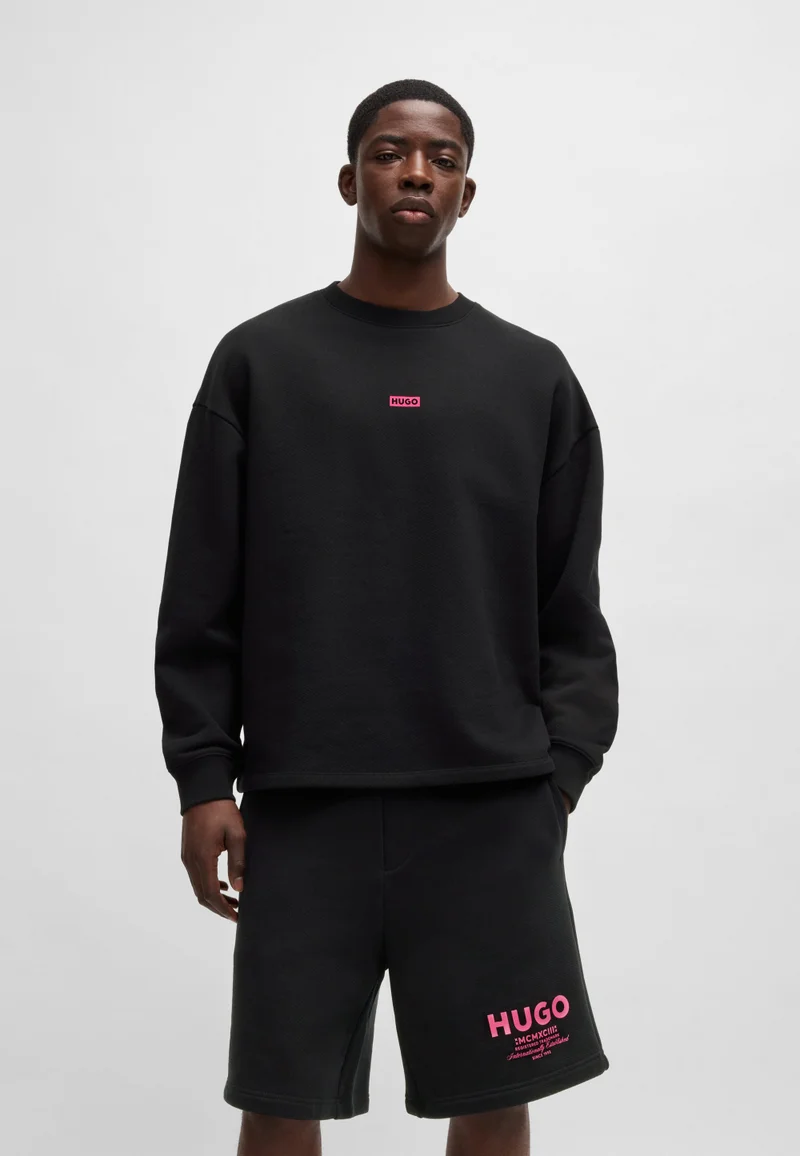 هوجو Cotton-terry sweatshirt with logo print