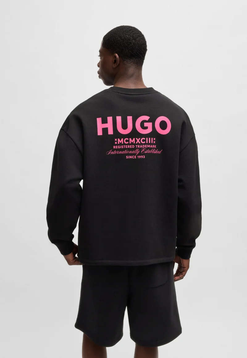 هوجو Cotton-terry sweatshirt with logo print