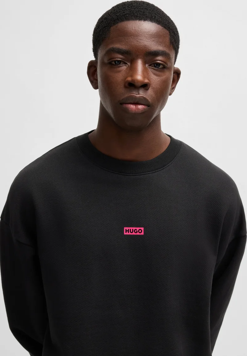 HUGO Cotton-terry sweatshirt with logo print