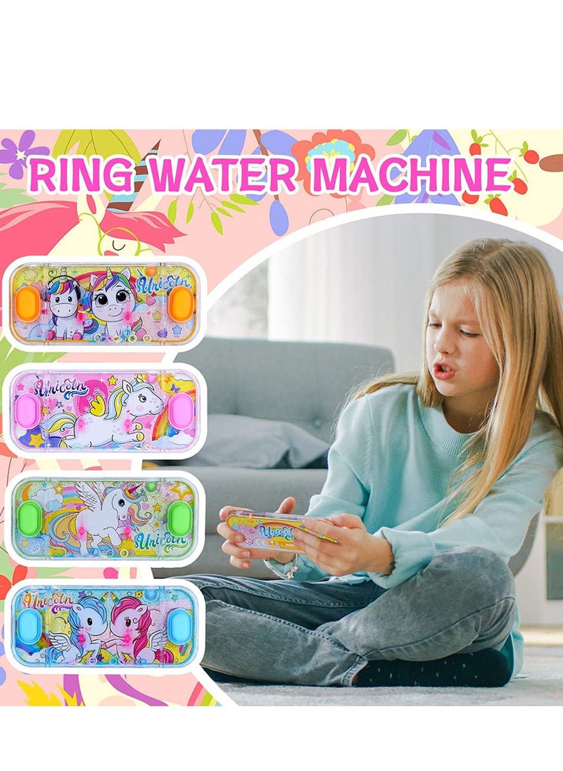 Generic Handheld Water Games for kids, 4 Packs Cute unicorn Water Toss Ring Game Aqua Toy  - Image 2