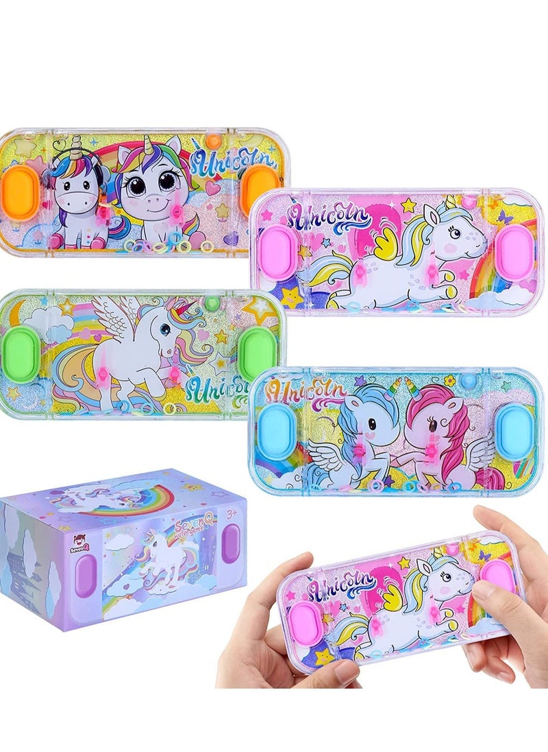 Generic Handheld Water Games for kids, 4 Packs Cute unicorn Water Toss Ring Game Aqua Toy  - Image 3