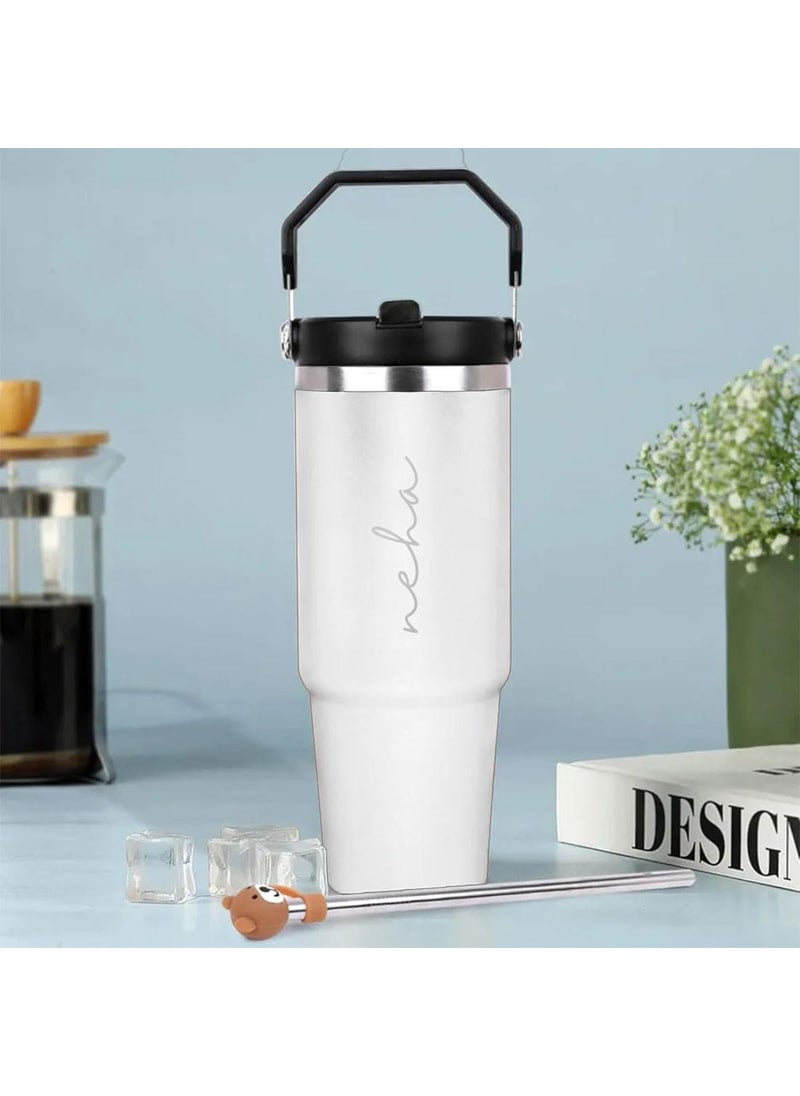 Nutcase Nutcase Personalized Tumbler Bottle with Straw Double Wall Vacuum Bottle with Handle 900ml  - Image 1