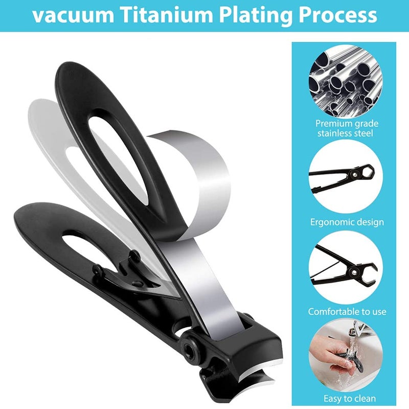 SNEHIDA SNEHIDA Nail Cutter for Men Toe Nail Cutter for Thick Nails Cutting Clipper Trimmer for Women WideOpening Sharp Jaws Stainless Steel Large Nail Clippers Set with Nail FilePack of 1  - Image 3