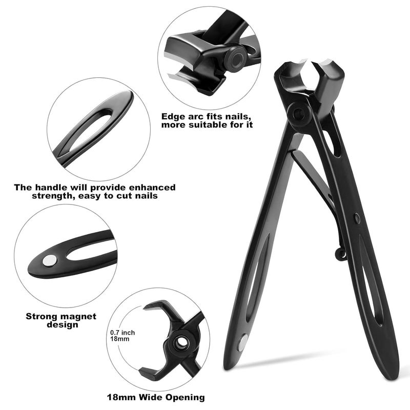 SNEHIDA SNEHIDA Nail Cutter for Men Toe Nail Cutter for Thick Nails Cutting Clipper Trimmer for Women WideOpening Sharp Jaws Stainless Steel Large Nail Clippers Set with Nail FilePack of 1  - Image 4