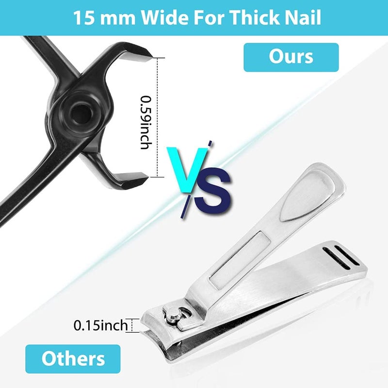 SNEHIDA SNEHIDA Nail Cutter for Men Toe Nail Cutter for Thick Nails Cutting Clipper Trimmer for Women WideOpening Sharp Jaws Stainless Steel Large Nail Clippers Set with Nail FilePack of 1  - Image 2