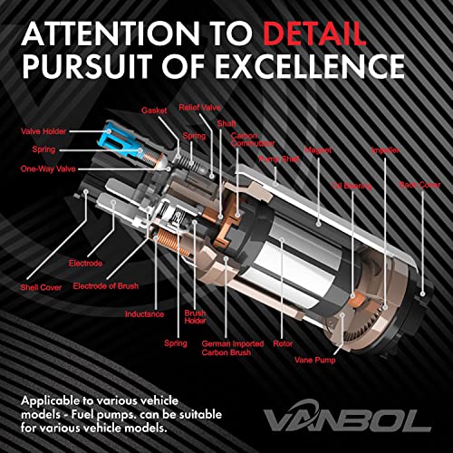 VANBOL Electric Fuel Pump Install Kit Fit Toyota Pontiac Scion Nissan Lexus Honda Ford High Flow Universal Automotive 12v Gasoline Replaces Compatible E2068 GSS341 E8229 E8577M SP8022M E8213 EFP382A - Image 5