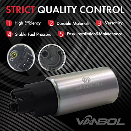VANBOL Electric Fuel Pump Install Kit Fit Toyota Pontiac Scion Nissan Lexus Honda Ford High Flow Universal Automotive 12v Gasoline Replaces Compatible E2068 GSS341 E8229 E8577M SP8022M E8213 EFP382A - Image 2
