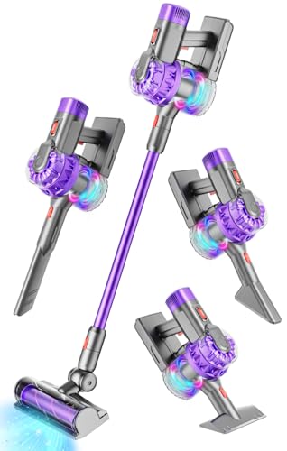 BLAXTEM 4in1 Toy Kids Vacuum That Works with Suction Electric Toy Toddler Vacuum Cleaner for Children Ages 3 4 5 6 Boys GirlsToddlers Toys Cleaning Set for Pretend Play Purple - Image 1