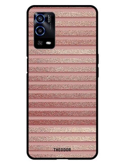 Protective Case Cover For OPPO A55 4G Pink Glitter Strips