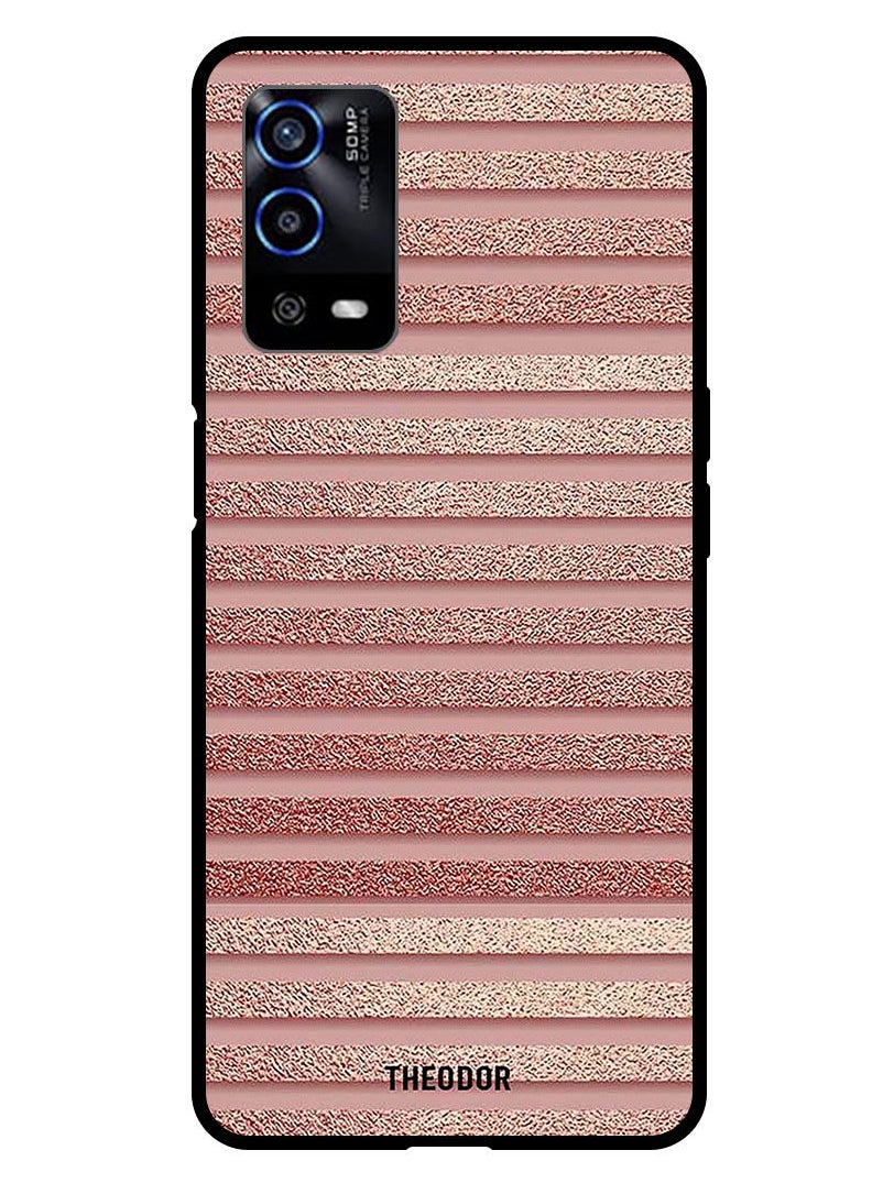 Theodor - Protective Case Cover For OPPO A55 4G Pink Glitter Strips - Image 1