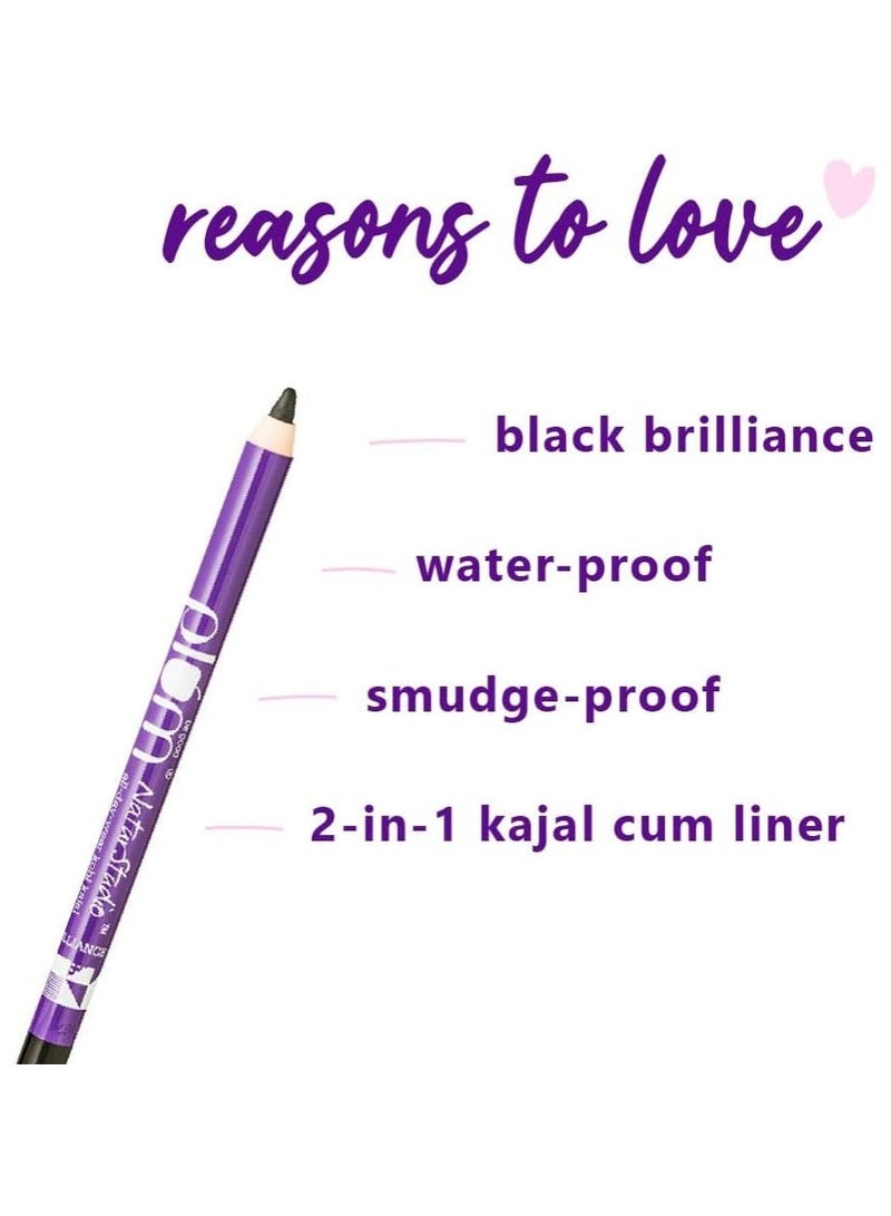 Plum Naturstudio All-Day-Wear Kajal|Water & Smudge-Proof|24 Hr Long Stay|Intense Matte Black|Smooth Application|Gel Finish, 2-In-1 Kajal,Eye Liner|Sensitive Eyes & Contact Lenses|With Sharpener|1.2 Gm - Image 3