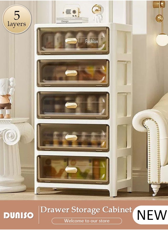 DUNISO - 5 Layer Drawer Storage Cabinet, Storage Organizer Drawer, Drawer Stackable Storage Bins, Closet Organizers and Storage Cabinet, Collapsible Storage Bins, Bedroom, Sitting Room, Bathroom, Living Room - Image 1