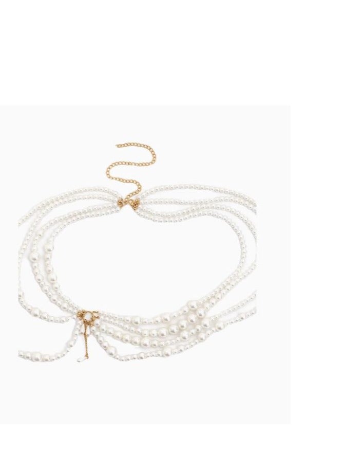 Multi Layer Pearl Tassel Waistband  - Image 2