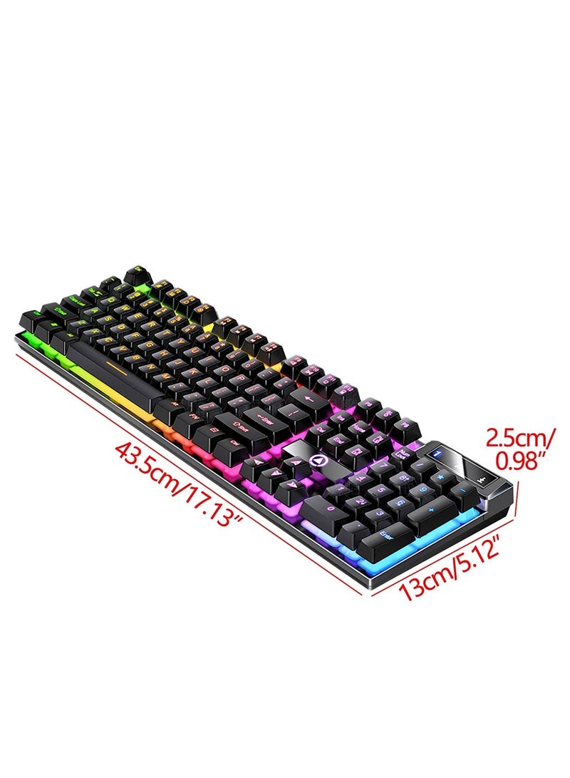 Floating Gaming Keyboard RGB Backlit Keyboard USB Wired Mechanical Keyboard Ergonomic Portable Keyboard for Computer Laptop Light Up Keyboard Cool Gaming Accessories - Image 3