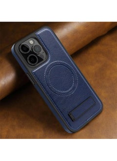 Color Fans For iPhone 12 Pro Max Case Compatible with MagSafe Slim-Fit PU Leather Coated TPU + PC Shell - Sapphire  - Image 2