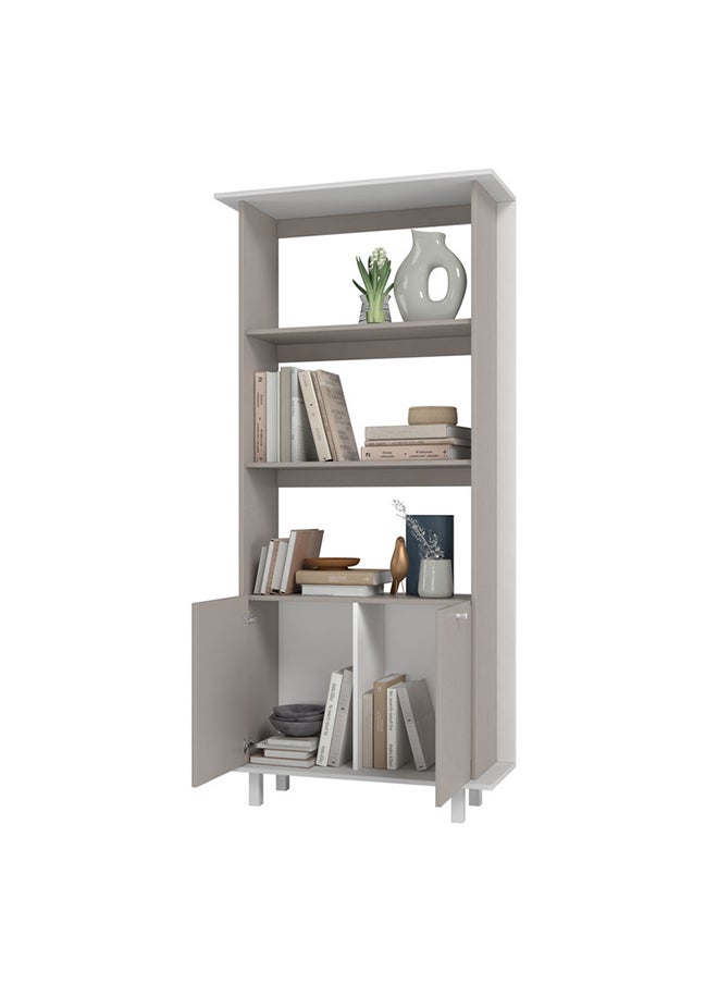 Home Box Wooden Bookcase Cabinet  - Mdp 15Mm Color White/Fendi 90 x 35 x 195 cm  - Image 2