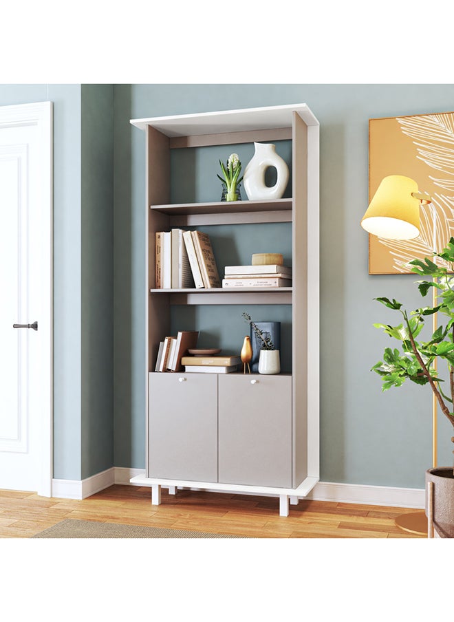 Home Box Wooden Bookcase Cabinet  - Mdp 15Mm Color White/Fendi 90 x 35 x 195 cm  - Image 1