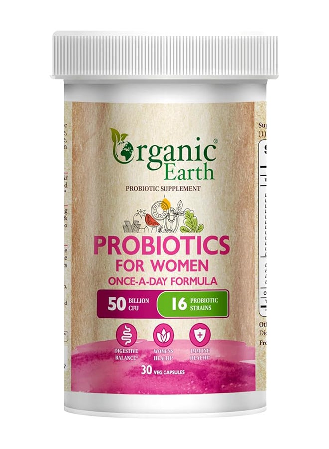 Organic Earth Once A Day Formula For Digestive Balance Womens Health And Immune Health With 50 Billion Cfu And 16 Probiotic Strains - Image 2