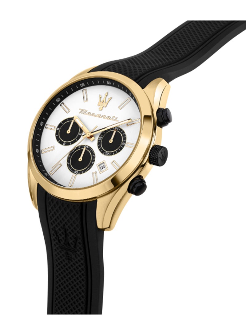 Maserati Men's White Matt Dial Black Silicone Watch - 43 MM - R8851151001 - Image 5