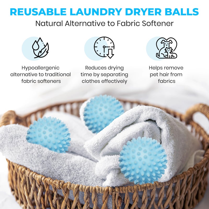 Handy Laundry Reusable Laundry Dryer Balls - A Natural Alternative to Fabric Softener, Reduce Drying Time and Save on Energy, Soft Fluffy Clothes, Fewer Wrinkles, Less Static Cling (Pack of 6) - Image 2