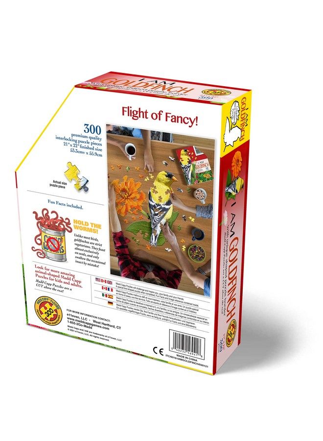 Madd Capp Madd Capp Goldfinch 300 Piece Jigsaw Puzzle For Ages 10 And Up 6018 Unique Shaped Border Challenging Random Cut Deluxe Five Sided Box Fits On Bookshelf Includes Educational Madd Capp Fun Facts  - Image 4