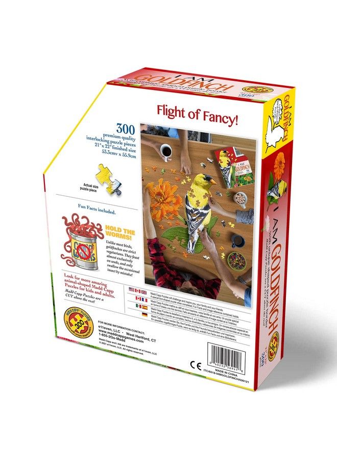 Madd Capp Madd Capp Goldfinch 300 Piece Jigsaw Puzzle For Ages 10 And Up 6018 Unique Shaped Border Challenging Random Cut Deluxe Five Sided Box Fits On Bookshelf Includes Educational Madd Capp Fun Facts  - Image 5