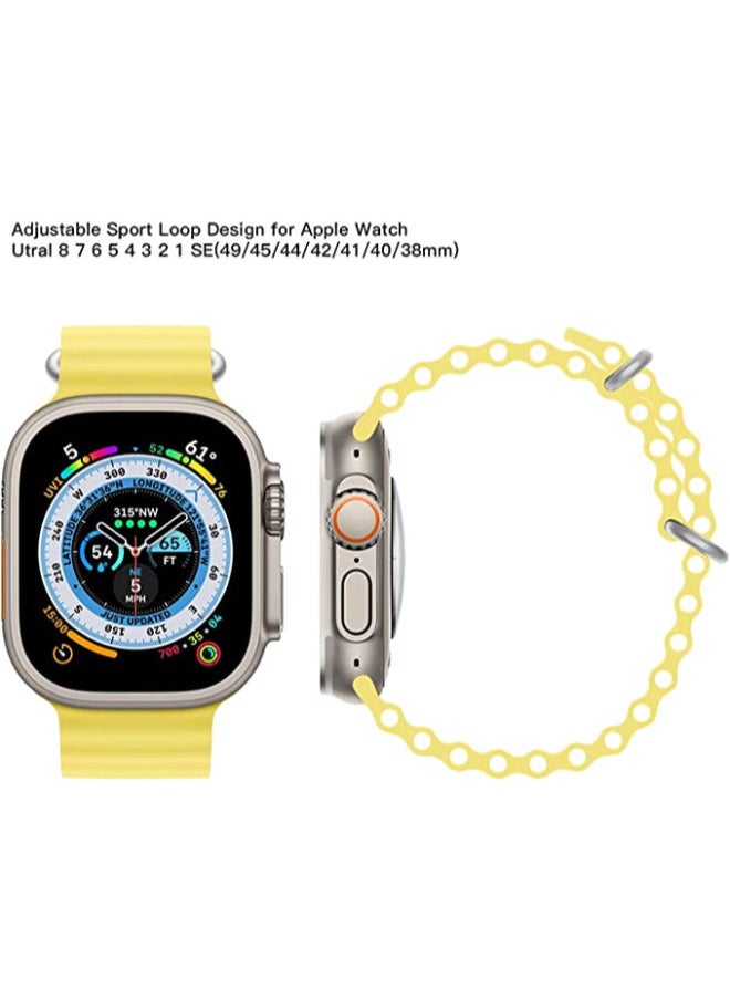 SHOPI - Newest Silicone Ocean Watch Band For Apple Watch Series 8 7 6 5 4 3 2 1 SE Compatible With Apple Watch Band 42mm 44mm 45mm 49mm Replacement Women Mens, Sport  slides Strap for iWatch Ultra - Image 1