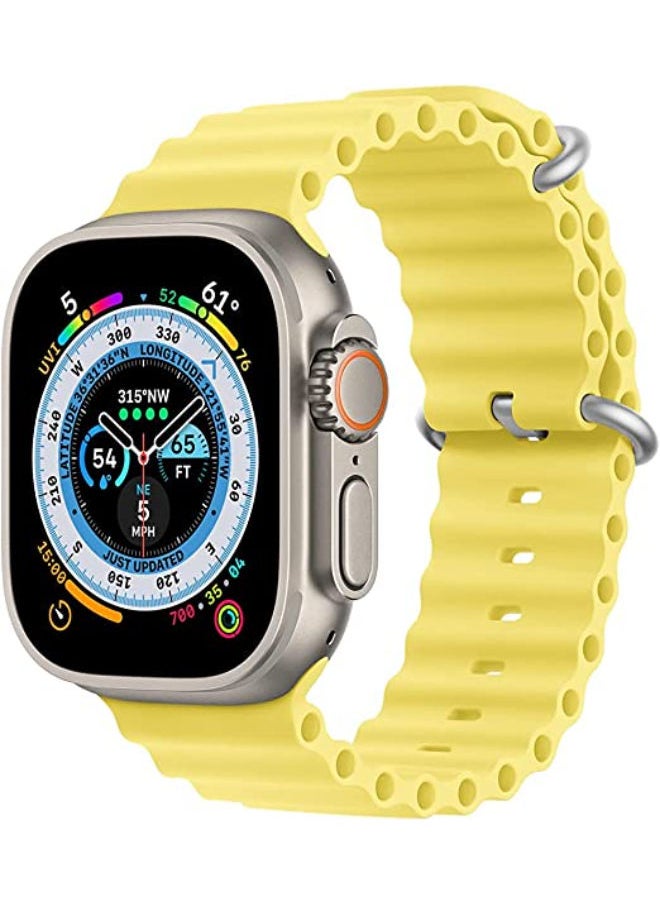 SHOPI - Newest Silicone Ocean Watch Band For Apple Watch Series 8 7 6 5 4 3 2 1 SE Compatible With Apple Watch Band 42mm 44mm 45mm 49mm Replacement Women Mens, Sport  slides Strap for iWatch Ultra - Image 1