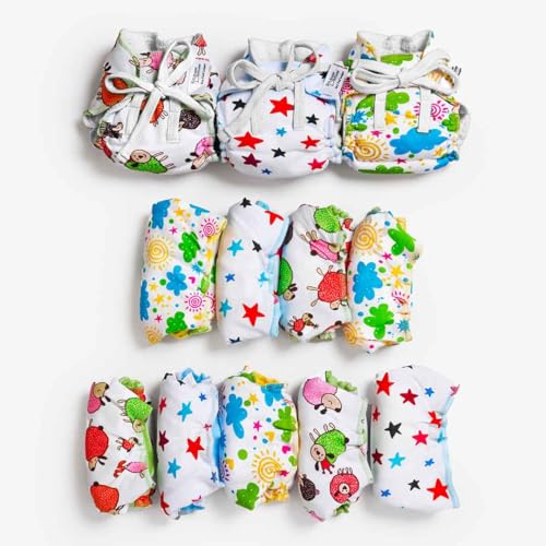 SuperBottoms DryFeel Baby Langot 0-6 months l Organic Cotton Modern Baby Nappy l Mess-free Langot with Gentle Elastics l Super DryFeel Top Layer l Diaper-free Time Essential | 12 Pack - Image 2