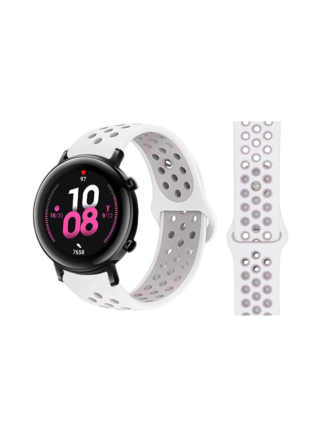 Perfii Dot Silicon Replacement Band For Huawei Watch GT 2 42mm White Lavender