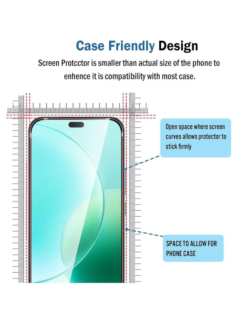 2 Pack Compatible with Honor 400 lite Screen Protector,Full Coverage 9H Tempered Glass Film,HD Clear Scratch Resistant,Bubble-Free for Honor 400 lite Screen Protector - Image 5