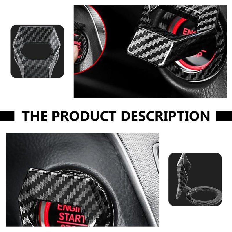 Aluminum Alloy Engine Start Stop Button Cover Ignition Ring Carbon Fiber Protective Auto Interior Accessory - Image 4