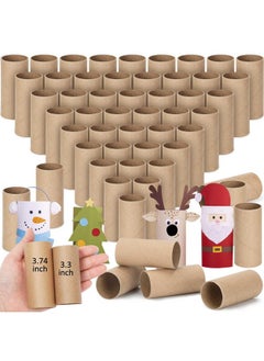 Henoyso 100 Packs Cardboard Tubes For Craft 1.57 X 3.74 Christmas Cardboard House Toilet Paper Rolls Thanksgiving Craft Cardboard Paper Tubes Supplies For Kid Diy(Brown)  - Image 1