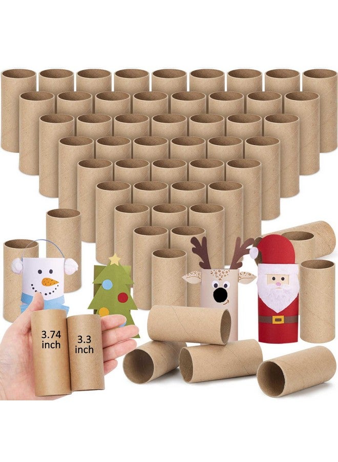 Henoyso 100 Packs Cardboard Tubes For Craft 1.57 X 3.74 Christmas Cardboard House Toilet Paper Rolls Thanksgiving Craft Cardboard Paper Tubes Supplies For Kid Diy(Brown) - Image 1