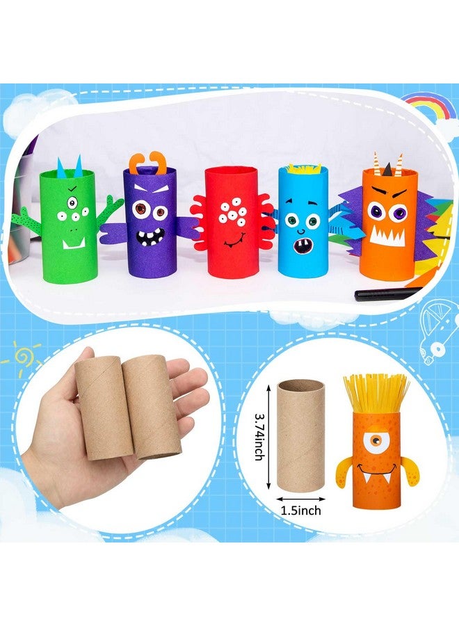 Henoyso 100 Packs Cardboard Tubes For Craft 1.57 X 3.74 Christmas Cardboard House Toilet Paper Rolls Thanksgiving Craft Cardboard Paper Tubes Supplies For Kid Diy(Brown) - Image 2