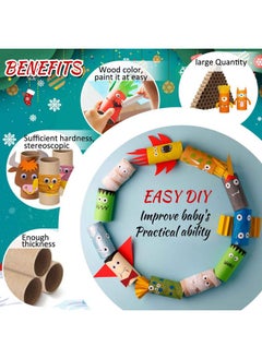 Henoyso 100 Packs Cardboard Tubes For Craft 1.57 X 3.74 Christmas Cardboard House Toilet Paper Rolls Thanksgiving Craft Cardboard Paper Tubes Supplies For Kid Diy(Brown)  - Image 4